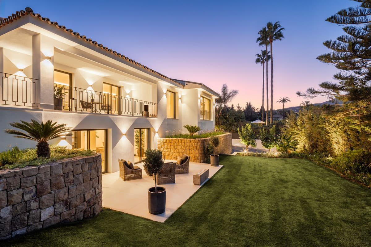 Modern white luxury villa exterior — new build off-plan property Costa del Sol