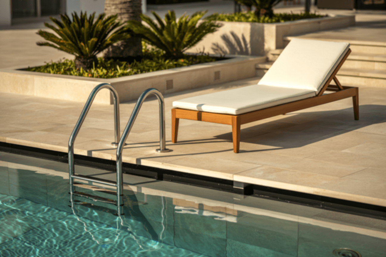 Infinity pool overlooking the Mediterranean sea at golden hour — nature and landscape Costa del Sol