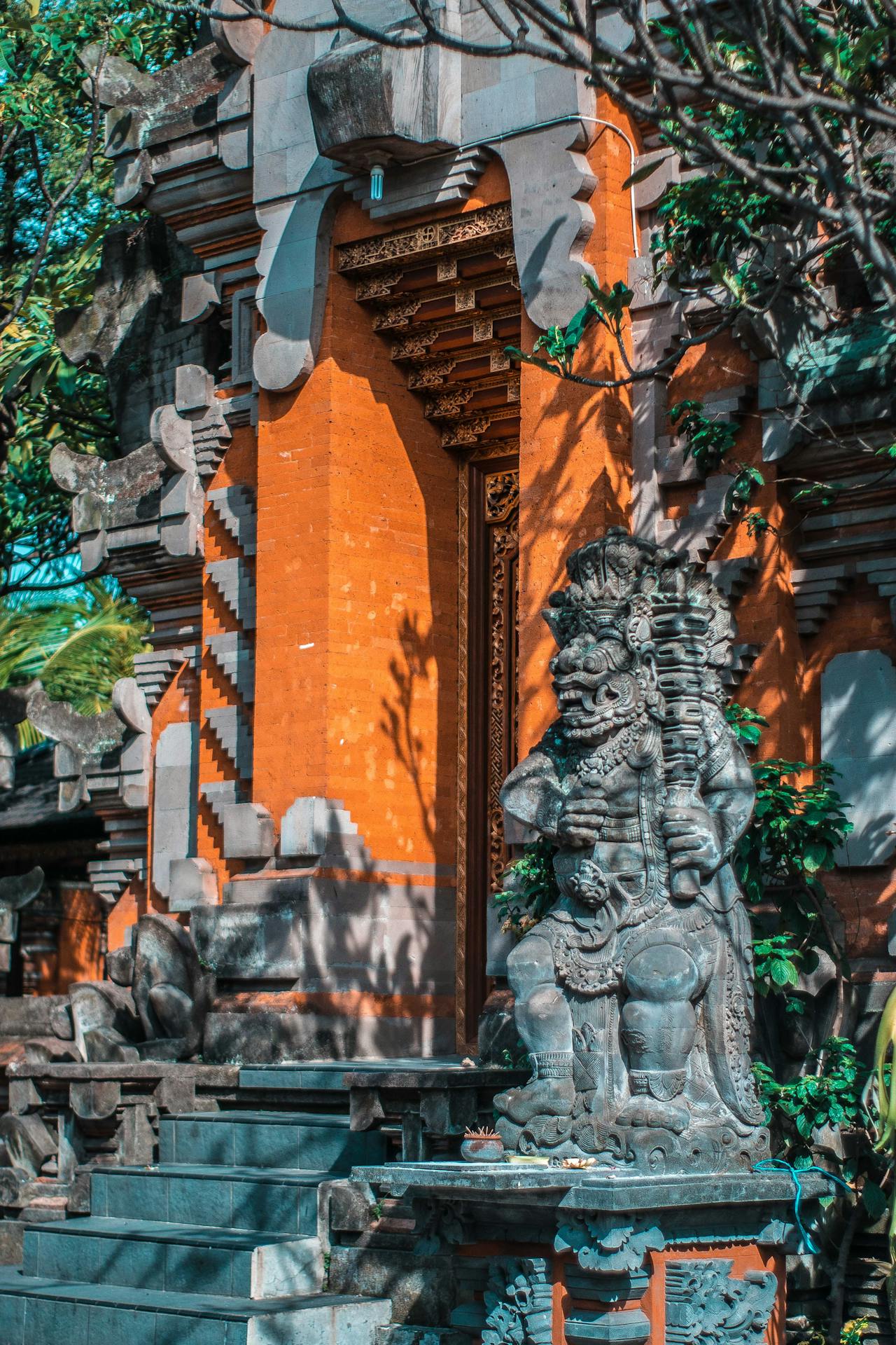 Traditional Balinese temple gate — sacred gateway between worlds, Bali Indonesia