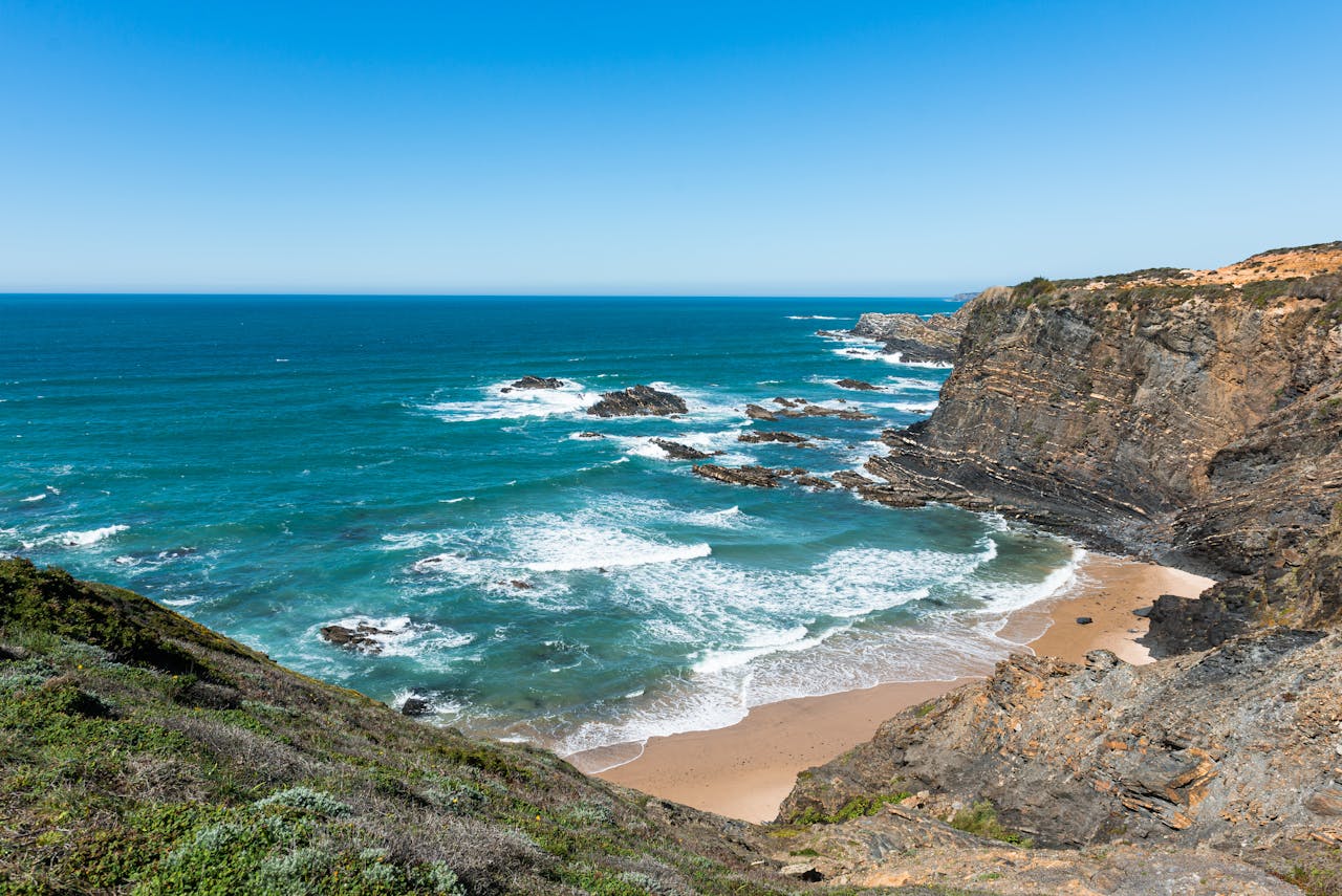 Alentejo coastline — rugged cliffs and Atlantic ocean, Portugal