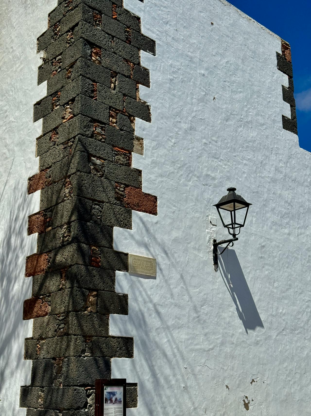 Traditional Canarian architecture in Lanzarote — whitewashed stone and basalt construction