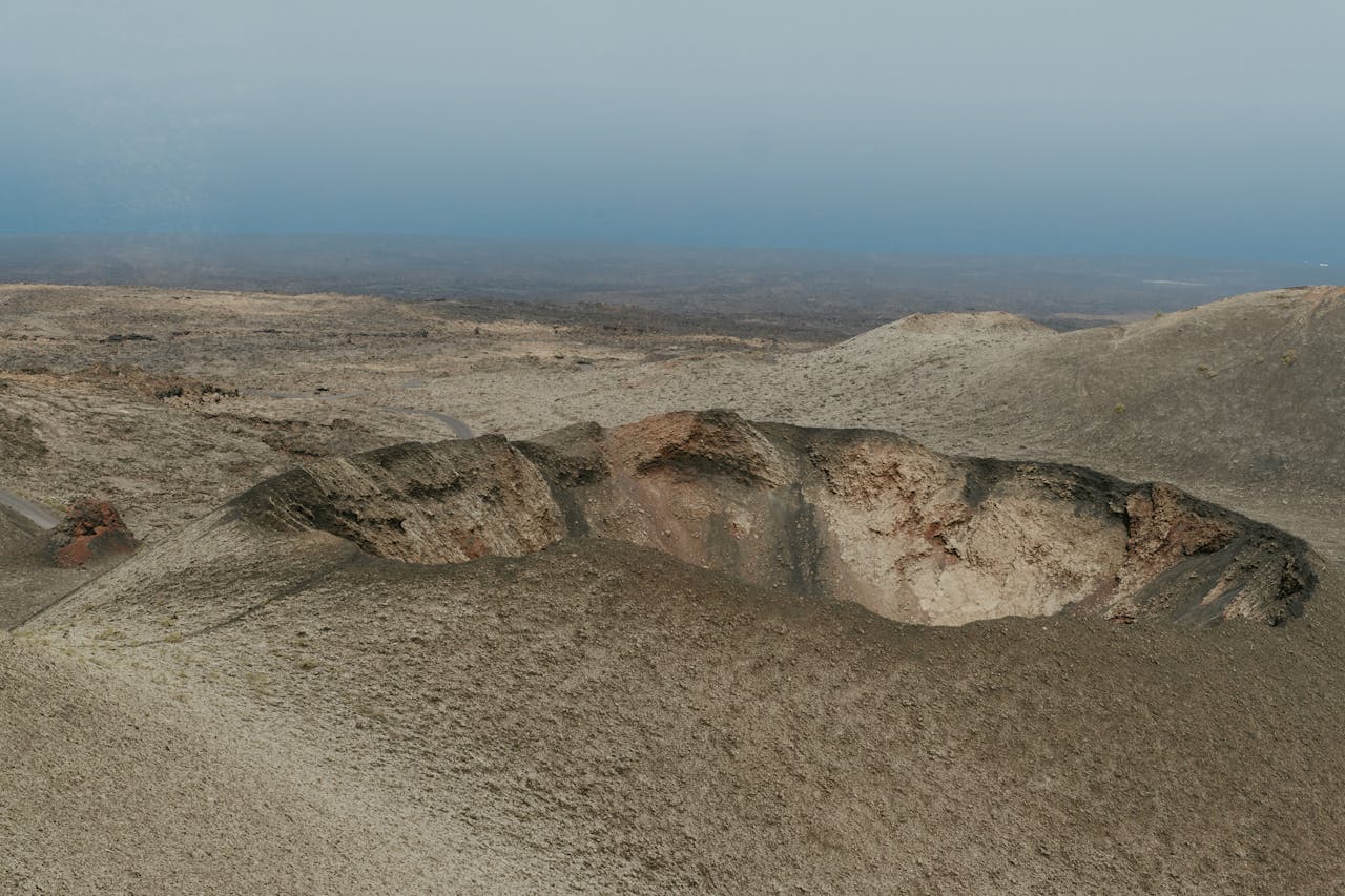 Volcanic crater landscape in Lanzarote, Canary Islands — César Manrique territory