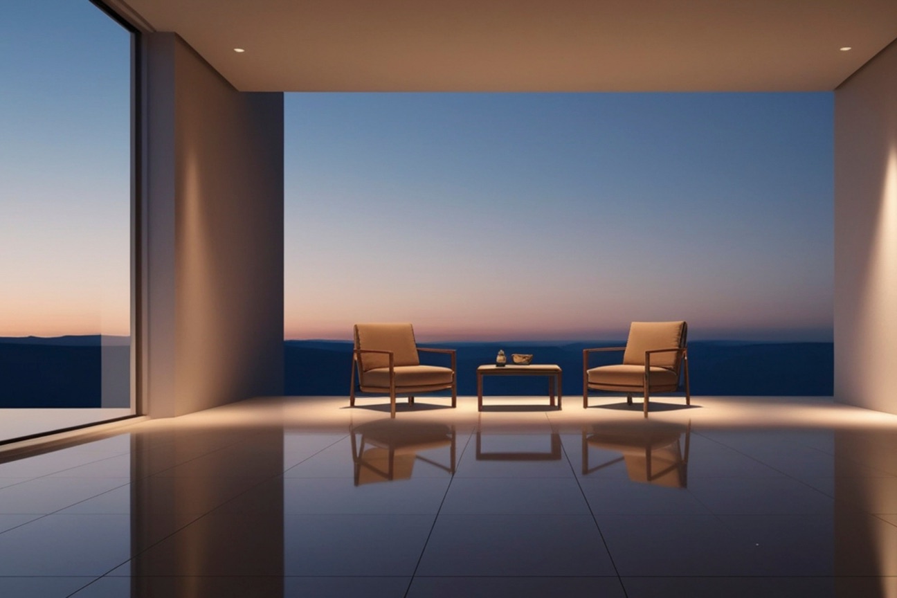 Two chairs overlooking the sea at dusk — a belief about how we live, Marbella