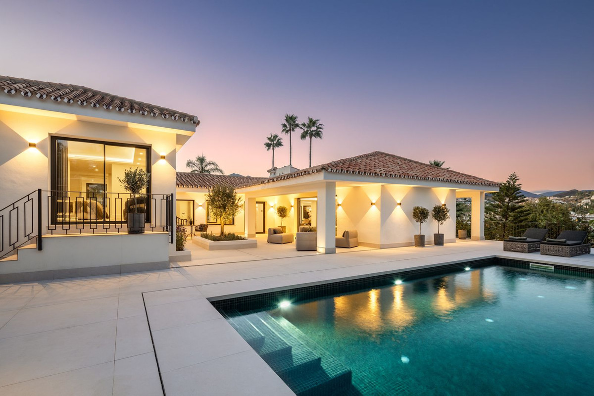 Mediterranean sunset from villa terrace — Marbella luxury lifestyle