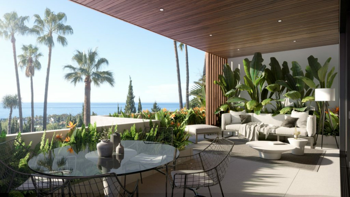 Villa terrace with tropical garden — Costa del Sol, Marbella