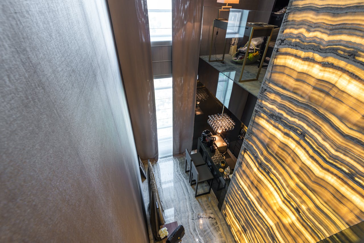 Modern luxury interior with dramatic lighting — A-cero spatial design