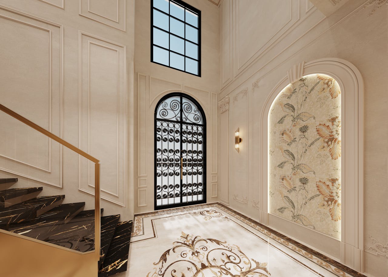 Classic luxury residential entrance hall — Luis Bustamante style